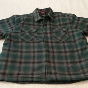 Genuine Dickies Flannel‎ Lined Shirt Jacket, Men Size 2XL, Green And Black Plaid
